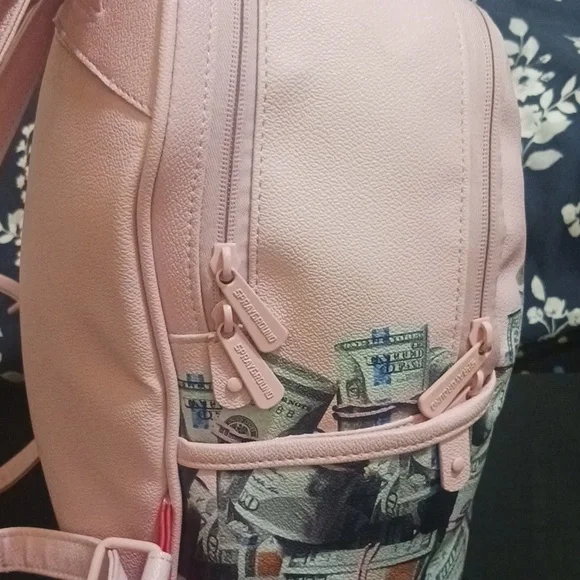 SPRAYGROUND BACKPACK NEW MONEY STACKS SAVAGE PINK - Picture 6 of 8